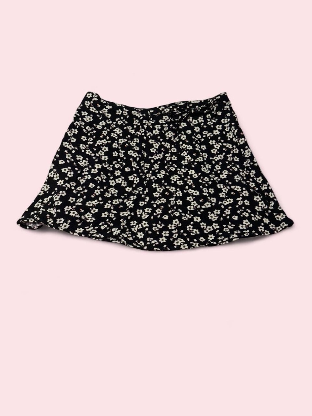 Aeropostale Black Mini Skirt with White Floral Print